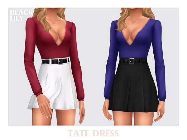 Sims 4 — Tate Dress by Black_Lily — YA, A, Teen