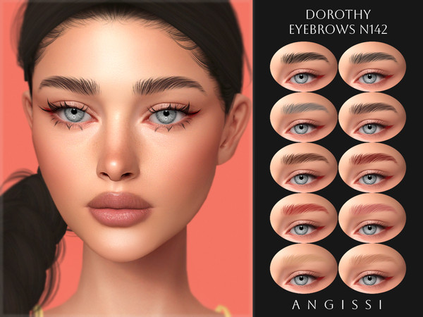 Sims 4 — Dorothy Eyebrows N142 by ANGISSI — PREVIEWS MADE USING HQ MOD Female Teen to elder