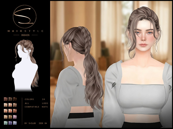 Sims 4 — sclub_ts4_hair_ 060426 by S-Club — ponytail hairstyle , hope you like, thank you.