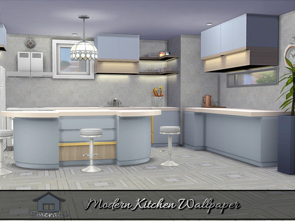 Sims 4 — Modern Kitchen Wallpaper 5 by Emerald — These modern wallpapers are designed to serve as a statement piece in