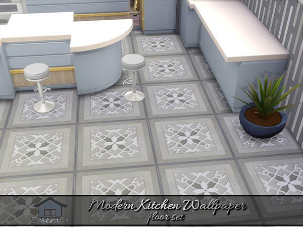 Sims 4 — Modern Kitchen Wallpaper floor 6 by Emerald — These modern wallpapers are designed to serve as a statement piece