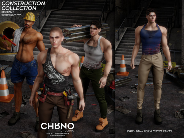 Sims 4 — CheerNo - Construction Tank Top Dirty by VentaStudio — Dirty Tank Top