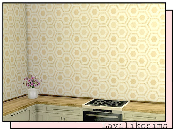 Sims 4 — Link Wall Tiles LLS by lavilikesims — 4 shades of tiles with a hexagon linked tile. by Lavilikesims