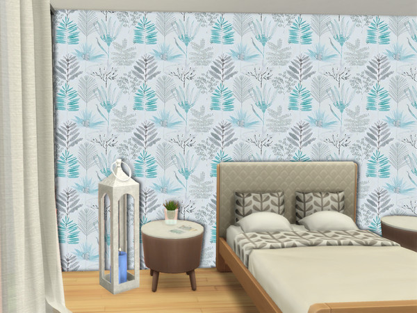Sims 4 — Feb Fauna LLS by lavilikesims — In 3 wall sizes 5 swatches (Mixed, blue, green, yellow and pink) Wallpaper by
