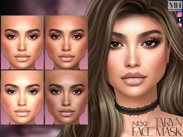 Sims 4 — Taryn Face Mask N139 by MagicHand — Realistic face in 6 skin color variations - HQ Compatible.