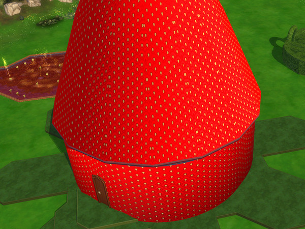 Sims 4 — lalasarastrawberrywallpaperbig by Lala_Sara — Strawberry texture wall and roof.