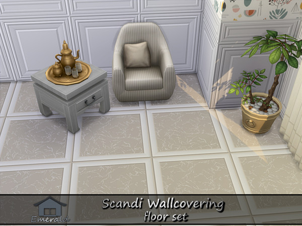 Sims 4 — Scandi Wallcovering floor 1 by Emerald — Add beauty to your home with scandi wallcovering designs.(floor set)