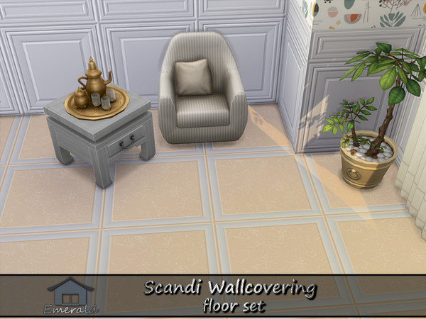 Sims 4 — Scandi Wallcovering floor 3 by Emerald — Add beauty to your home with scandi wallcovering designs.(floor set)