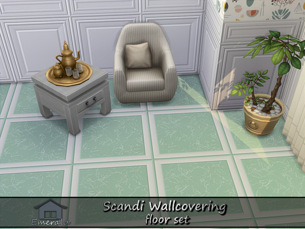 Sims 4 — Scandi Wallcovering floor 4 by Emerald — Add beauty to your home with scandi wallcovering designs.(floor set)
