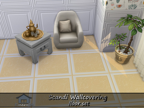 Sims 4 — Scandi Wallcovering floor 5 by Emerald — Add beauty to your home with scandi wallcovering designs.(floor set)