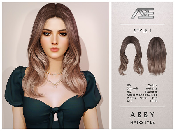 Sims 4 — Abby - Style 1 (Hairstyle) by Ade_Darma — Abby Hairstyle - Style 1 New Hair Mesh