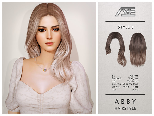 Sims 4 — Abby - Style 3 (Hairstyle) by Ade_Darma — Abby Hairstyle - Style 3 New Hair Mesh