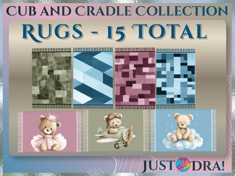 Sims 4 nursery furniture feeding and baby care CC Cub and Cradle Nursery Collection - Rugs | JustDraven Draven Nursery Rugs by Draven298