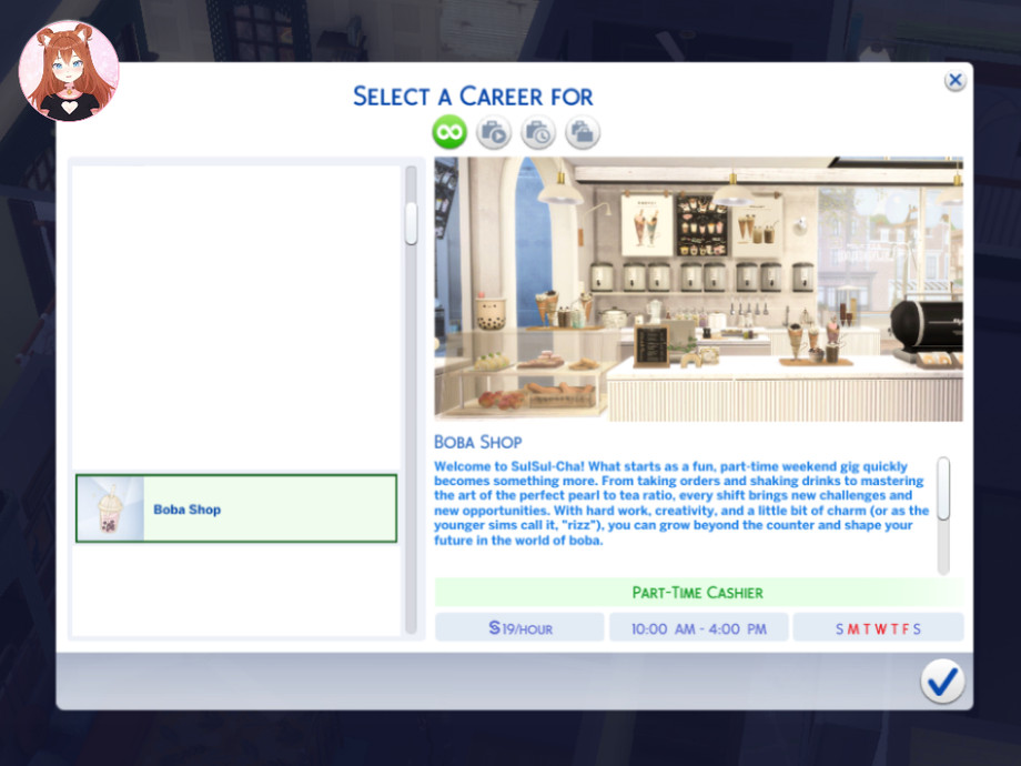 The Sims Resource | Boba Shop - Part Time-Full Time [Career]