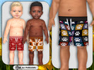 Sims 4 — Infants Paws Swim Shorts by Pelineldis — Kids fashion clothing : five swim shorts for infants boys and girls