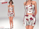 Sims 4 — Female Strapless Crop & Skirt (picnic blossom set) by Layla — Female strapless crop & skirt This set was