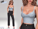 Sims 4 — Female Lace Tank Top by Layla — Female lace tank top This set was released early on my Patreon! For Teen - Elder