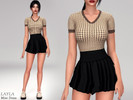 Sims 4 — Madeline Female Mini Dress by Layla — Female long-sleeve cutout blouse This set was released early on my