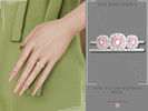 Sims 4 — Pink Silver Wedding Ring by Glitterberryfly — A diamond set wedding with with a triple pink stone engagement