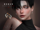 Sims 4 — Hoop earrings set by Bobur2 — Hoop earrings with decorative elements for female