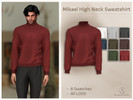 Sims 4 — Mikael High Neck Sweatshirt by Simsessentials — A long-sleeved knitted sweater with a high neckline for a clean,