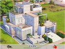 Sims 4 — Gaby - no cc by melapples — a 2 bedroom modern home in neutral colors. 1st floor: living room 1, dining room,