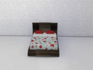 Sims 4 — Paola Double Bed,Wood and Flowers Theme by CarineKitana — Paola Double Bed,Wood and Flowers Theme