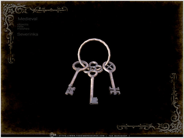 Sims 4 — Medieval - old keys by Severinka_ — A set of furniture and decor in the Medieval style for decorating a bedroom.