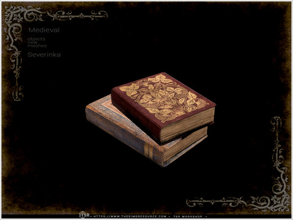 Sims 4 — Medieval - two books by Severinka_ — A set of furniture and decor in the Medieval style for decorating a