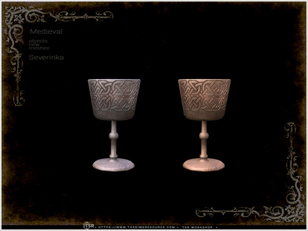 Sims 4 — Medieval - wine cup by Severinka_ — A set of furniture and decor in the Medieval style for decorating a bedroom.