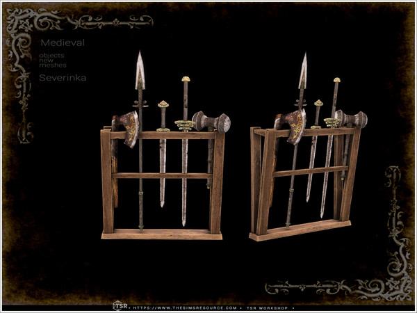 Sims 4 — Medieval - weapons stand by Severinka_ — A set of furniture and decor in the Medieval style for decorating a
