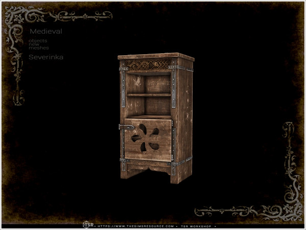 Sims 4 — Medieval - cabinet by Severinka_ — A set of furniture and decor in the Medieval style for decorating a bedroom.