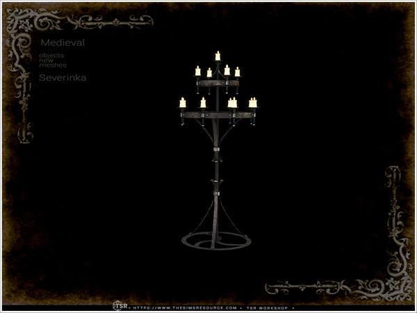 Sims 4 — Medieval - floor candelier by Severinka_ — A set of furniture and decor in the Medieval style for decorating a