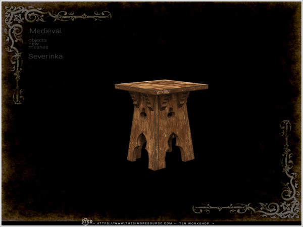 Sims 4 — Medieval - small table by Severinka_ — A set of furniture and decor in the Medieval style for decorating a