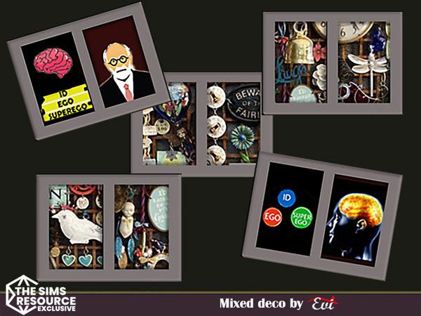 Sims 4 — Mixed wall art by evi — Five wall pics with different themes.