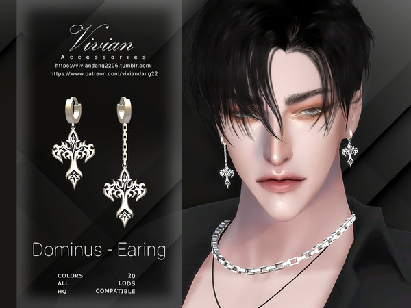 Sims 4 — VivianDang_MA_Earing_Dominus(Reversed) by VivianDang — - 2 versions