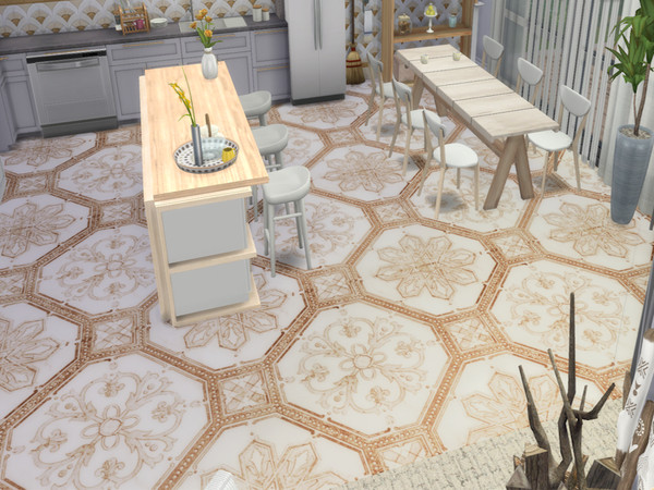 Sims 4 — Marble Diamond Link by lavilikesims — A set of tiles, going from full design to minimum, both large and small