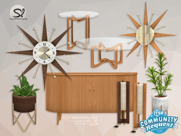 Sims 4 — Timeless Treasures Addons by SIMcredible! — Here are some addons to retro lovers! All these pieces were fully