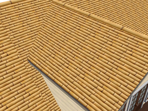 Sims 4 — Bamboo Roof by lavilikesims — In 8 colours of bamboo, great for that island shack