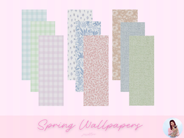 Sims 4 — Spring Wallpapers by jessbtlrr — Add a pop of SPring in to your Sims homes with these Spring Wallpapers. 9
