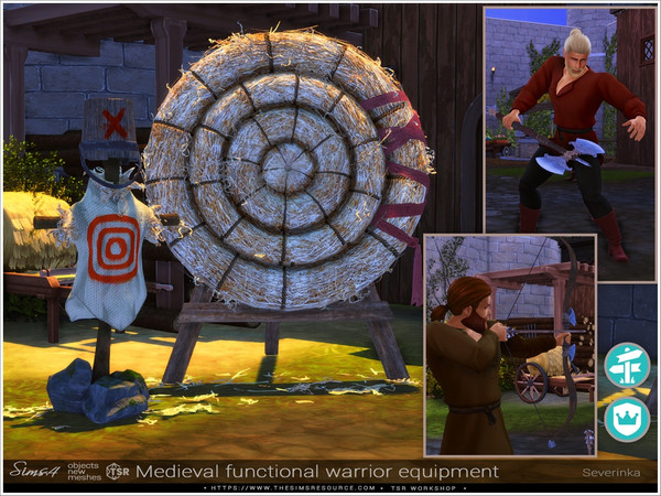 Sims 4 — Medieval Functional Warrior equipment by Severinka_ — All items are functional.
