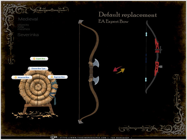 Sims 4 — Medieval ArcheryBowExpert DEFAULT by Severinka_ — All items are functional.