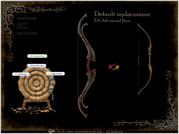 Sims 4 — Medieval ArcheryBowAdvanced DEFAULT by Severinka_ — All items are functional.