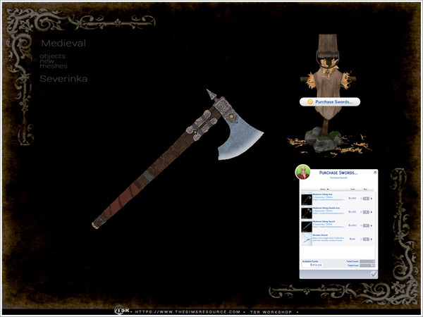Sims 4 — Medieval Viking Axe by Severinka_ — All items are functional.
