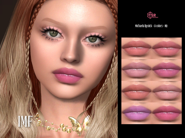 Sims 4 — IMF Michaela Lipstick by IzzieMcFire — Michaela Lipstick contains 8 colors in hq texture. Standalone item with