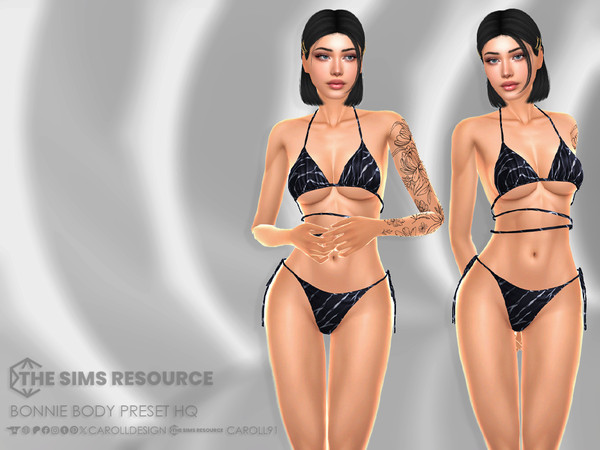 Sims 4 — Bonnie Body Preset HQ by Caroll912 — A fit and slim-sized body preset for female Sims. Preset is suited for Teen