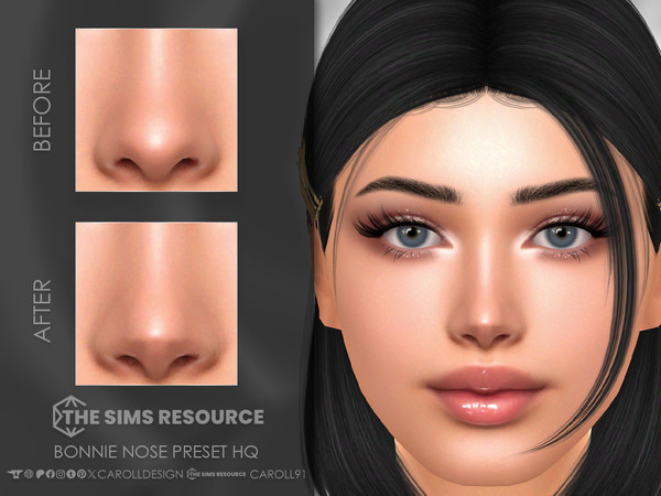 Sims 4 — Bonnie Nose Preset HQ by Caroll912 — A small-sized nose preset with wider nostrils for female Sims. Preset is