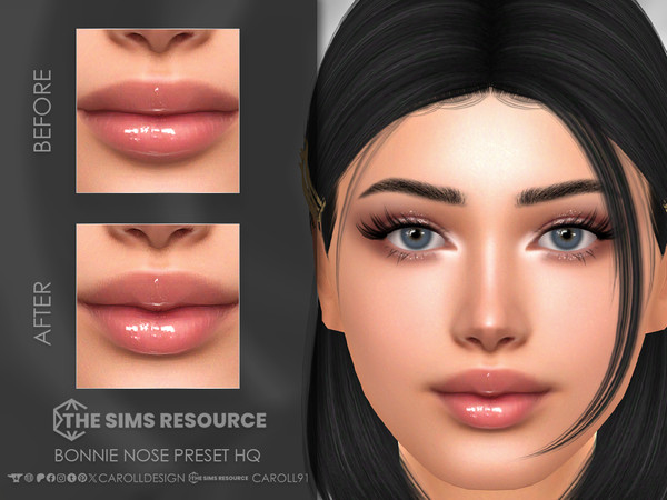 Sims 4 — Bonnie Lip Preset HQ by Caroll912 — A medium-sized lip preset for female Sims. Preset is suited for Teen-Elders