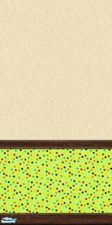 Sims 2 — Sock Monkey - Wall7 by Shannanigan — Beige with Lime Dot Wallpaper