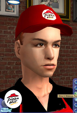 Sims 2 — Pizza Hut Uniforms - Male Cap 4 by SobeSS — These Uniforms go well with the Pizza Hut lot created at the